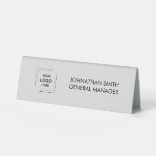 Graue Mitarbeiter-Stab-Geschäfts-Logo-Nameplate-Ti Tischaufsteller