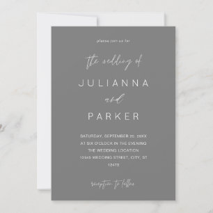 Graue MOD Calligrafy Wedding Einladung