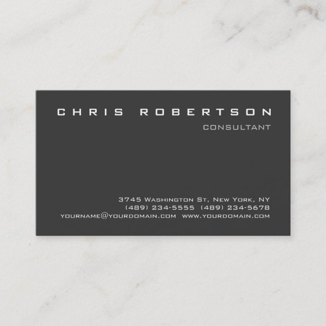 Graue, moderne, attraktive Visitenkarte (Vorderseite)