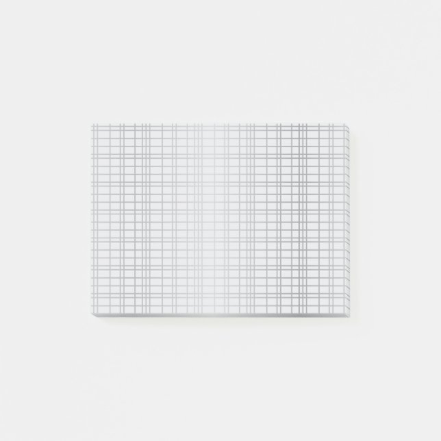 Graue, moderne, einfache, coole, trendige Rasterli Post-it Klebezettel (Vorderseite)