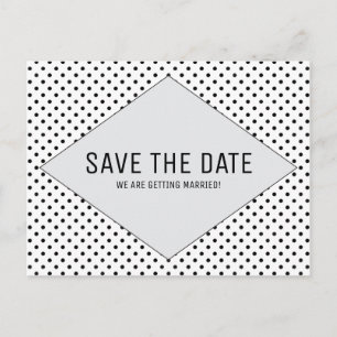 Graue moderne Polka Dots Save the Date Ankündigungspostkarte