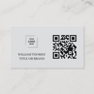 Graue moderne QR-Code-Geschäftsidentität Visitenkarte