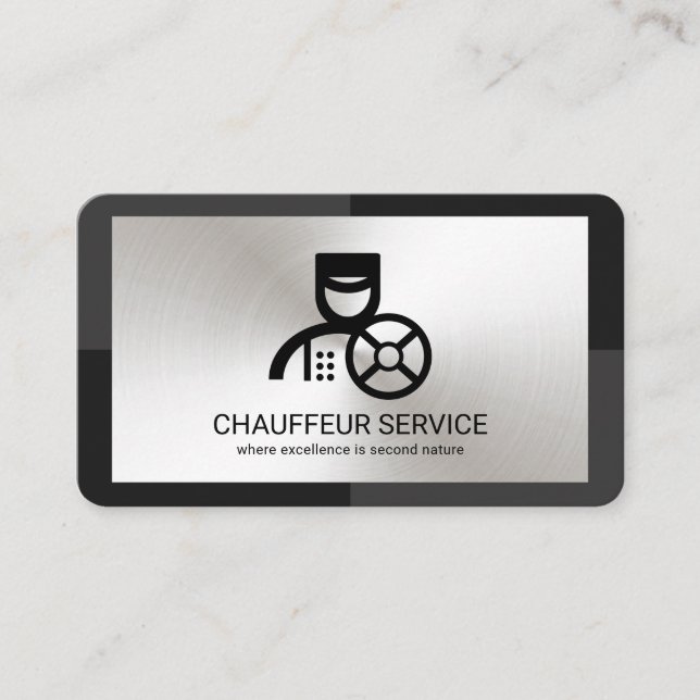 Graue, monochrome Silberplatte Visitenkarte (Vorderseite)