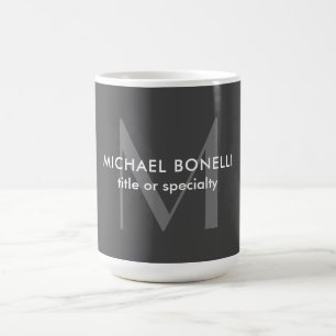 Graue Monogramm Moderne Minimalistische Vorlage Kaffeetasse