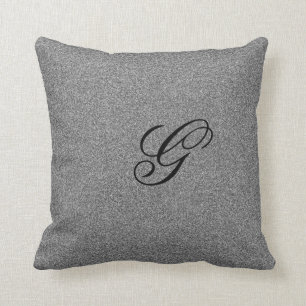Graue Monogramminitiale Kissen