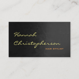 Graue Muster Chic Handwriting Hair Stylist Visitenkarte