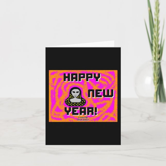 Graue Neujahrskarte wünscht kleine Grußkarte Karte (Vorderseite)