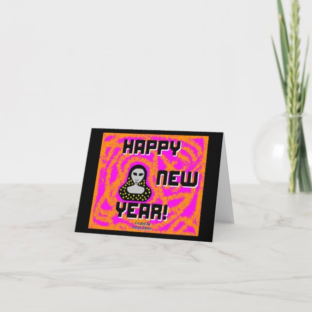 Graue Neujahrskarte wünscht kleine Grußkarte Karte (Vorderseite)