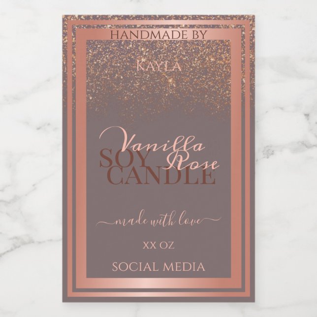 Graue Nobelverpackungsmarken Rose Gold Lebensmitteletikett (Einzelnes Label)