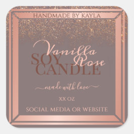 Graue Nobelverpackungsmarken Rose Gold Quadratischer Aufkleber