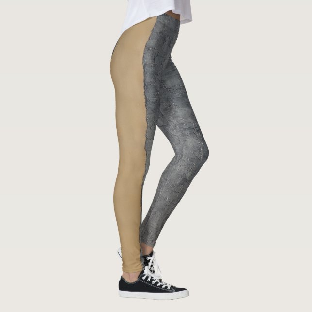 graue ockerhaltige abstrakte moderne leggings (Rechts)