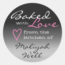 Graue Ombre Gradience gebacken mit Liebe Heart Pin Runder Aufkleber