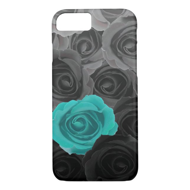 Graue Ombre-Rose mit Aquamarinem Akzent Case-Mate iPhone Hülle (Rückseite)