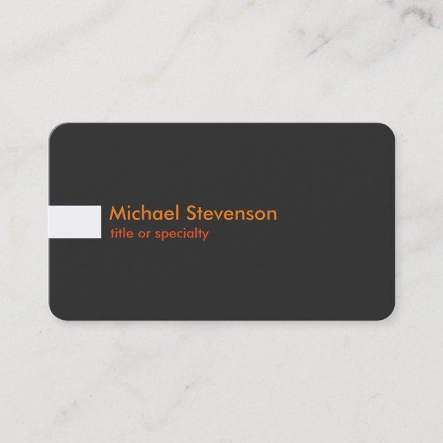 Graue Orange Chic Rounded Consultant Business Card Visitenkarte (Vorderseite)