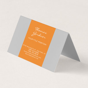Graue Orange Handwriting Schlicht kreativ Moderne Visitenkarten