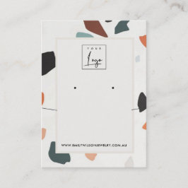 Graue Orange Terrazzo Erring Necklace Display Logo Visitenkarte