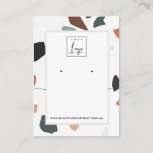 Graue Orange Terrazzo Erring Necklace Display Logo