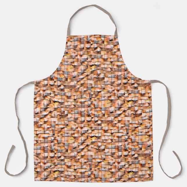 Graue, orangefarbene Keramik mit Mängeln, digitale Schürze (Vorderseite)