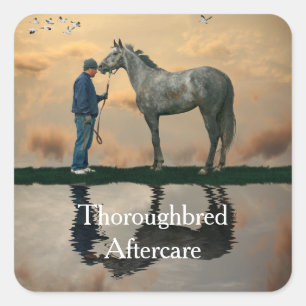 Graue OTTB-Aufkleber Quadratischer Aufkleber