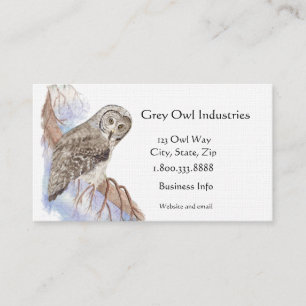 Graue Owl Industries Bird and Business Card Visitenkarte
