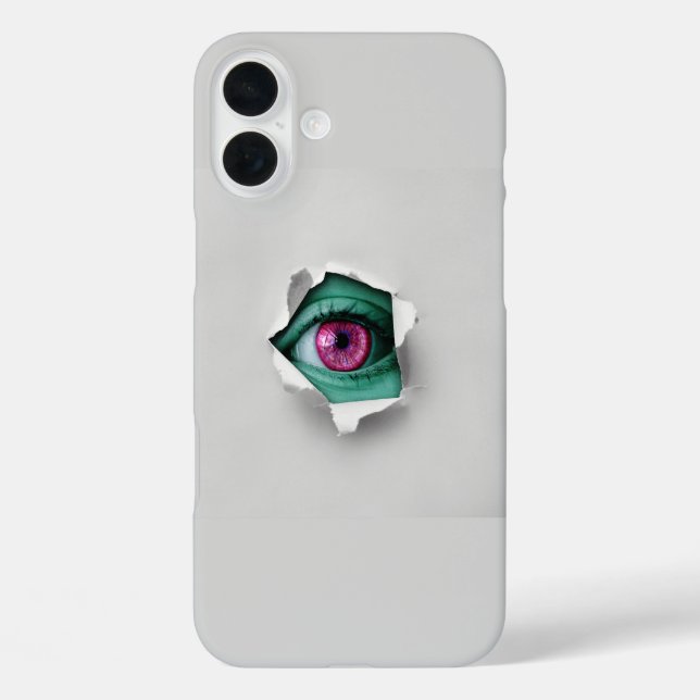 Graue Peeking Eye Phone Case (Rückseite)