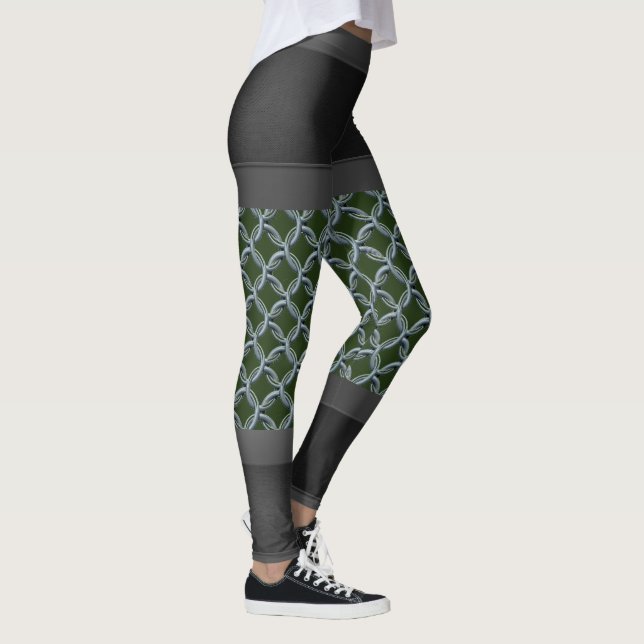Graue Personalisierung von Leggings-Kettenbriefen  Leggings (Rechts)
