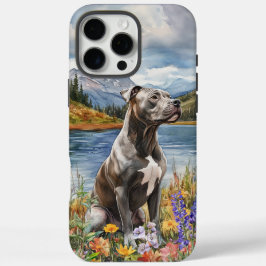 Graue Pit Bull - harter Handy-Fall iPhone 16 Pro Max Hülle