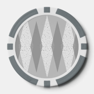 Graue Poker-Chips im Mid Century Modern Argyle-Des Pokerchips