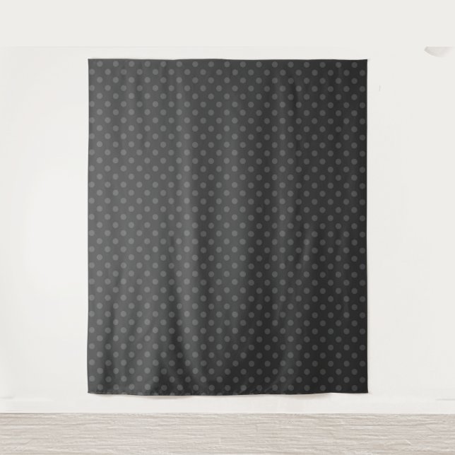 Graue Polka dot , Polka dot , Schwarz-Weiß , Ret. Wandteppich (Vorderseite)