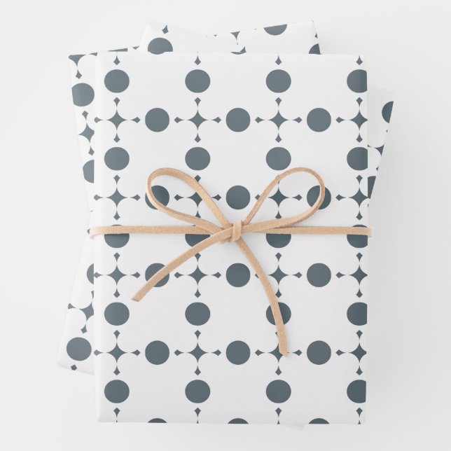 Graue Polka Dots, Polka Dot Pattern, Dots, Dotter Geschenkpapier Set (Beispiel)