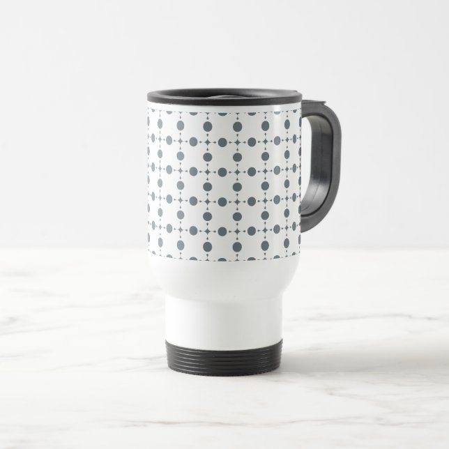 Graue Polka Dots, Polka Dot Pattern, Dots, Dotter Reisebecher (VorderseiteRechts)