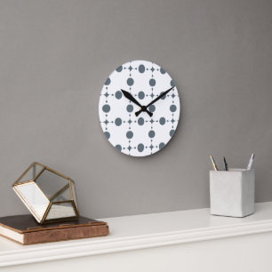 Graue Polka Dots, Polka Dot Pattern, Dots, Dotter Runde Wanduhr