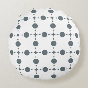 Graue Polka Dots, Polka Dot Pattern, Dots, Dotter Rundes Kissen
