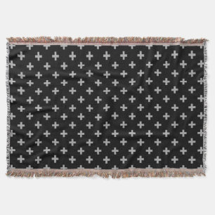 Graue Polka-Kreuze auf schwarz Decke