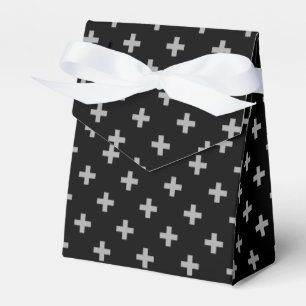 Graue Polka-Kreuze auf schwarz Geschenkschachtel