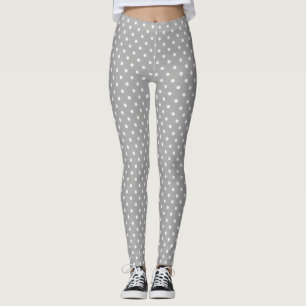 Graue Polka-Punkt-Leggings Leggings