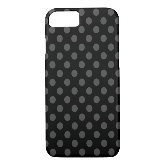 Graue Polka-Punkte auf schwarz Case-Mate iPhone Hülle (Rückseite)