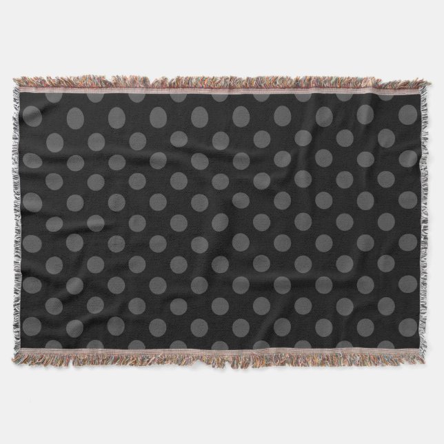 Graue Polka-Punkte auf schwarz Decke (Vorderseite)