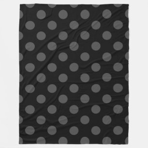 Graue Polka-Punkte auf schwarz Fleecedecke