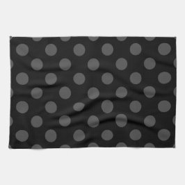 Graue Polka-Punkte auf schwarz Küchentuch