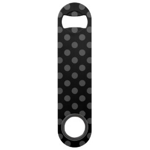 Graue Polka-Punkte auf schwarz Speed Flaschenöffner