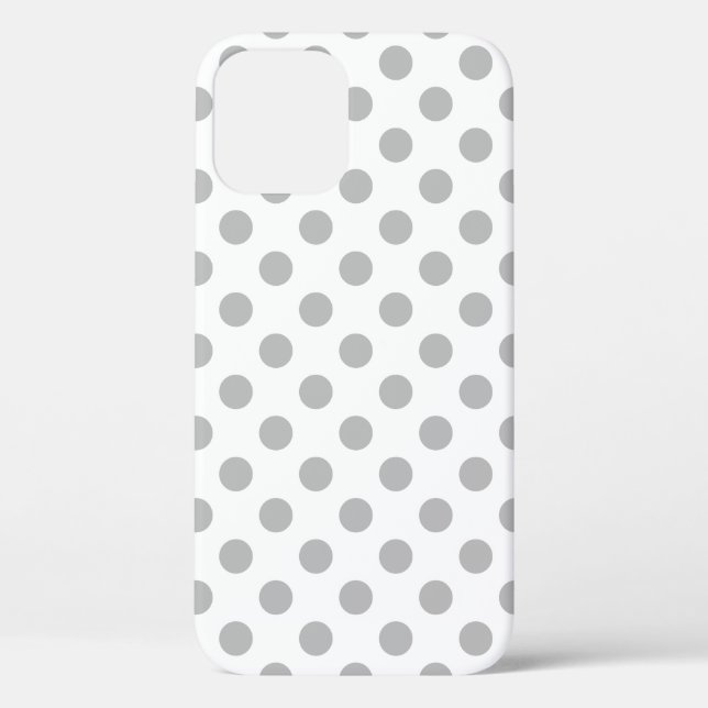 Graue Polka-Punkte auf weiß Case-Mate iPhone Hülle (Rückseite)