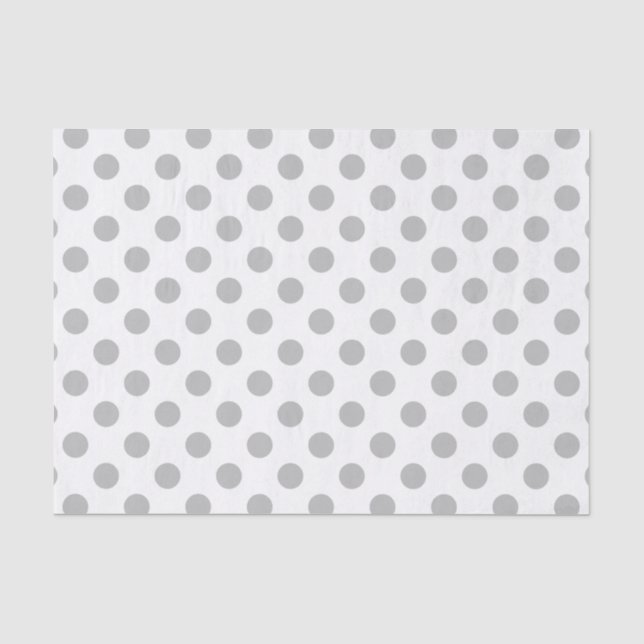 Graue Polka-Punkte auf weiß Seidenpapier (Vorderseite)