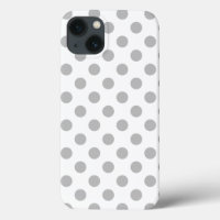 Graue Polka Punkte auf weißem Case-Mate iPhone Geh