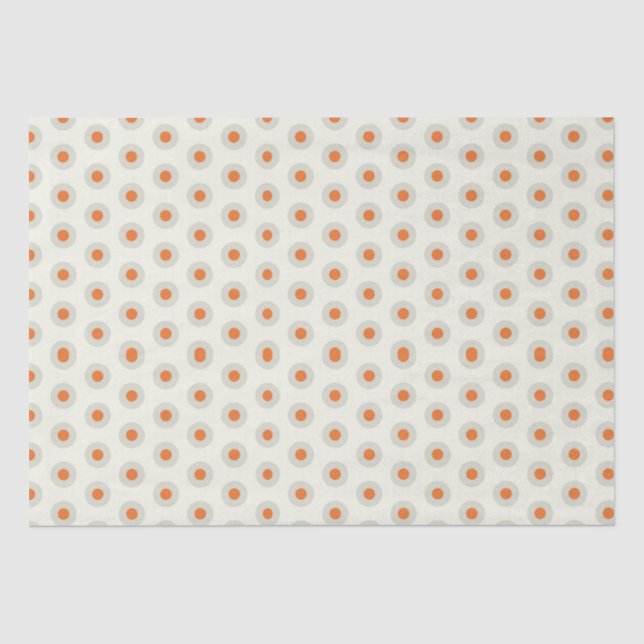 Graue Polka-Punkte mit gelbem Mittelpunkt pp3 Seidenpapier (Vorderseite)