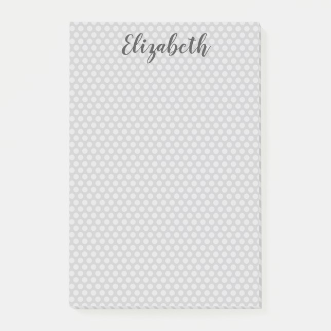 Graue Polka-Punkte Post-it Klebezettel (Vorderseite)
