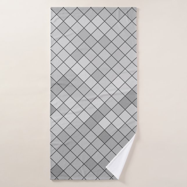 Graue polygonale Illustration, die aus Tria besteh Badehandtuch (Badehandtuch)