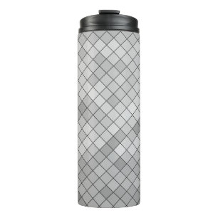 Graue polygonale Illustration, die aus Tria besteh Thermosbecher