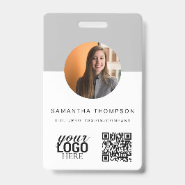 Graue QR-Code Business-Logo-ID-Karte Ausweis