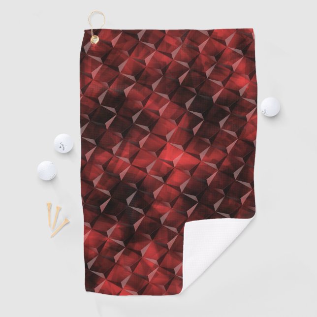 Graue Quadrate im 3D-Stil mit Kohleflecken Golfhandtuch (Insitu)